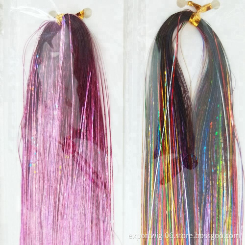 Sparkle Hair Tinsel glitter Bling jumbo Secoration For Synthetic Hair Extension Glitter Rainbow Hair Accessories
